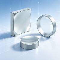 Lentille sphérique plano-concave K9 à longueur focale personnalisée, carrée 50*50mm, revêtement en aluminium or/argent, miroir optique réfléchissant