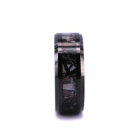 Herren 8mm schwarz Wolfram karbid Camo Ehering Comfort Fit Modischer Tarnring