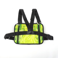 Sac de poitrine tactique extérieur pour téléphone avec design réfléchissant, fermeture éclair en polyester, étanche et antivol