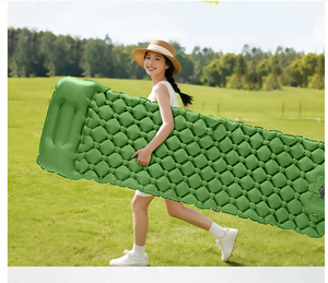 Matelas pneumatique double auto-gonflable avec pompe à pied, portable, pour camping en plein air, tapis de couchage pour tente, ultraléger, imperméable, pliable - Product Image 6