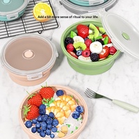 Boîte à lunch pliable en silicone de qualité alimentaire, récipient à repas pliable pour les voyages et les sorties, bol portable pour pique-nique, étudiant