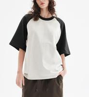 T-shirt Raglan Femme Color Block Coupe Slim Décontractée Courte en Coton Respirant Manches Courtes Été Personnalisable Logo & Couleur