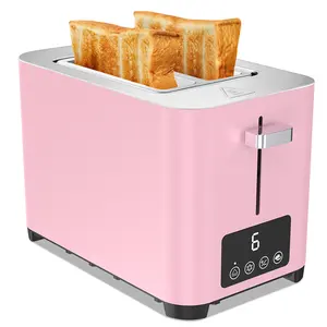 Brinquedo de torradeira touchscreen, oem/mm, aço inoxidável multifuncional pequeno-almoço 2 fatias toaster