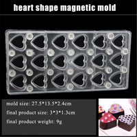 Moules à chocolat en polycarbonate magnétique, carré, ovale, cœur, triangle, rond, rectangle