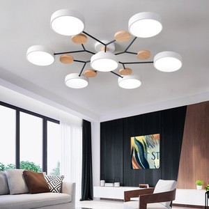 Lámpara de Techo Modular Multicolor JYLIGHTING, Diseño Wabisabi de Madera Contrachapada para Barbería, Sala de Estar, Lámpara Industrial Ultrafina - Product Image 1