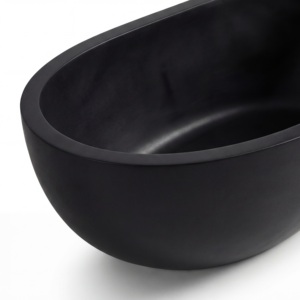 Baignoires ovales modernes sur mesure de luxe en marbre noir/jade noir, autoportantes, pour salle de bain, villa, hôtel - Product Image 5