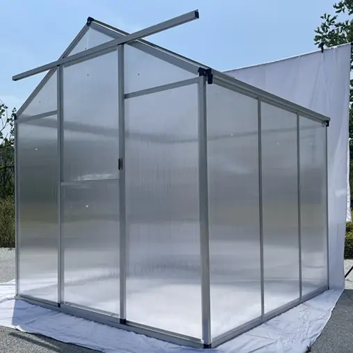 Hochwertiges Aluminium rahmen gewächshaus im Freien Einzels chiebetür Wasserdichtes Garten gewächshaus