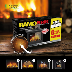 Limpiador de chimenea tipo ladrillo Tratamiento catalítico para chimeneas y chimeneas Adecuado para limpieza fina de fórmula catalítica de carbón de madera - Product Image 3