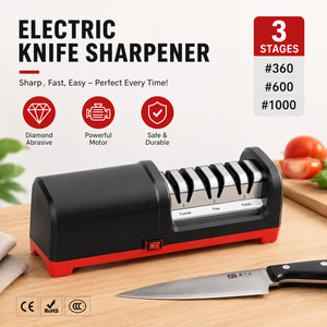 Affûteur de couteaux électrique de haute qualité en trois étapes 18 ans vente directe d'usine support personnalisation et service d'échantillons - Product Image 1