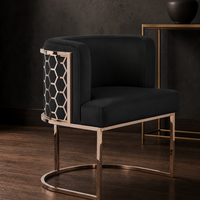 Fauteuil de salon en velours personnalisé avec base en acier inoxydable et dossier enveloppant pour la vente en gros de meubles d'hôtel et de restaurant