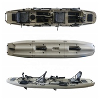 Coque Kayak à pédales détachable 3 sections PE Certification CE Plastique Nouveau pour la conception de pêche pour 2 personnes Certificat CE 14.5FT 3 ans