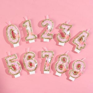 Vela de <span class=keywords><strong>cumpleaños</strong></span> de mariposa rosa dorada número 0-9 vela de cera de parafina 2,75 "<span class=keywords><strong>Velas</strong></span> <span class=keywords><strong>grandes</strong></span> de pastel de <span class=keywords><strong>cumpleaños</strong></span> con purpurina - Product Image 6