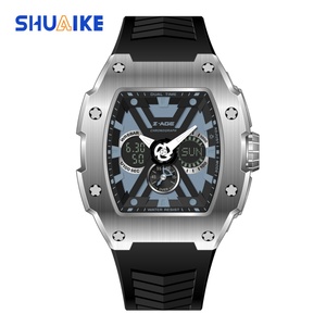 Montre numérique analogique à quartz carrée de luxe de haute qualité pour hommes, étanche 50M, bracelet en silicone, boîtier en acier inoxydable, montre TSAR - Product Image 2