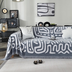 Стильный плед с бахромой, универсальный, подходит для большинства диванов, многофункциональный: можно использовать как плед для кондиционера, уличный плед и плед для кровати. - Product Image 3