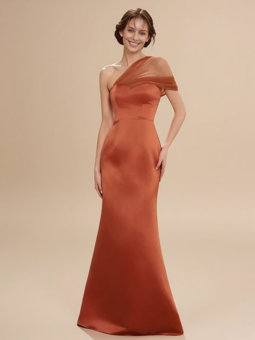 Fishtail Bridesmaid Dresses - V-Neck Floor-Length 2025