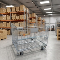 Caisse pliable en treillis métallique industriel durable, robuste, pour entrepôt, cage de stockage galvanisée