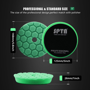 Almohadilla de espuma para pulir de corte pesado verde SPTA de 5 "(125mm), almohadilla de esponja de alta calidad para pulidores de coche - Product Image 2
