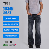 YUCE - Pantalones Vaqueros Casuales de Mezclilla Gruesa para Hombre, Diseño de Logotipo Personalizado, Pantalones de Estilo Urbano