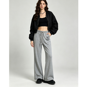 Women High Waist Flare Sweatpants Elastic Drawstring Waist <strong>Jersey</strong> Bootcut <strong>Trousers</strong> Soft Stretch Casual Pants Custom Wholesale - Product Image 1