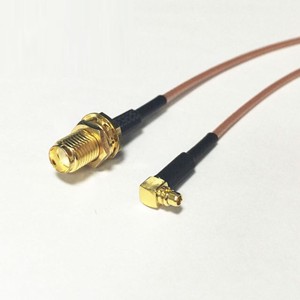 Câble coaxial CableRF MMCX mâle à angle droit vers femelle (filetage externe, prise interne) MMCXJW/ K G881 - Product Image 1