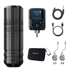 Ambition Torped Machine à Tatouer Moteur Brushless 4.0-4.5-5.0mm Stroke Tattoo Pen Machine Avec RCA Wireless Tattoo Machine Kit - Product Image 1