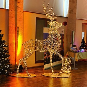 Sculpture lumineuse de renne de Noël à LED pour décorations extérieures, motif lumineux 3D étanche à LED pour spectacle de lumière, centre commercial, parc - Product Image 5