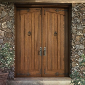 Porte d'entrée extérieure Conception en bois massif de teck Entrée principale Double porte en bois massif - Product Image 2