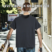 T-shirt à col rond en jersey vintage Levis noir (logo Coolmax Ssnl HL) L pour homme