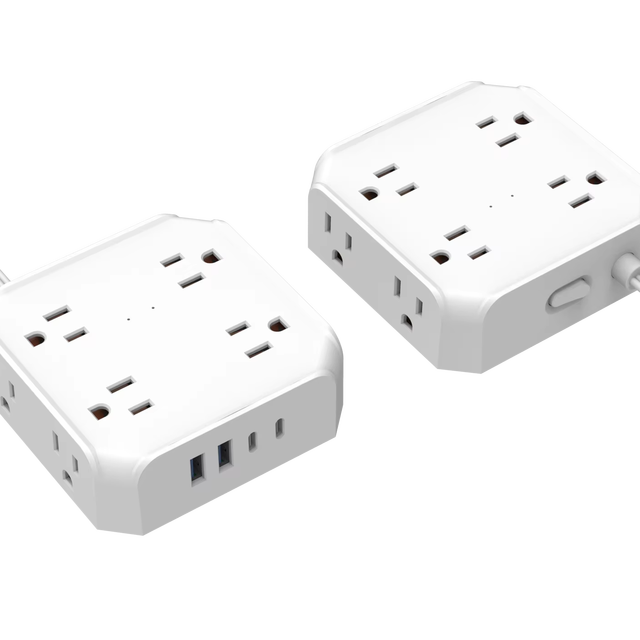 High Quality Industrial Extension Socket Power Strip with 8 Outlets USB & Type-C Ports Surge Protection IP21 Rated 1050J