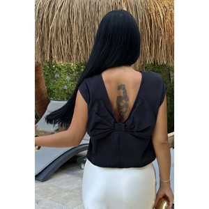 Blusa Arelia para Mujer, Negra, a Cuadros, Floral, Tejida, Elegante, Vintage, con Lazo, con Volantes, Larga, para Fiesta, Otoño, Primavera, Tallas XS-XL Disponibles - Product Image 1