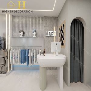 Unit tampilan pakaian berdiri yang dapat disesuaikan untuk toko pakaian rak garmen Salon kecantikan desain Modern - Product Image 4