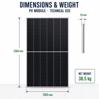 Panneau solaire haute efficacité 695W/700W/705W/710W/715W/720W, panneaux solaires bifaciaux monocristallins pour toit de maison, module d'énergie solaire