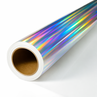 Rollo de Vinilo PVC Holográfico Imprimible con Láser, Autoadhesivo, Brillante, Resistente al Agua y a los Rayos UV, Material para Publicidad Exterior, 1.27m x 50m
