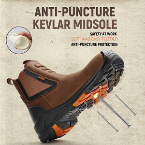 Giày <span class=keywords><strong>c</strong></span>ông sở da ngựa điên chất lượng cao giày <span class=keywords><strong>c</strong></span>ông nhân nam chống trượt chống va đập - Product Image 3