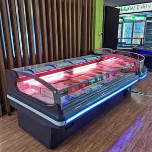 Équipement de boucherie de viande fraîche à lumière LED à vendre Refroidisseur d'affichage de poissons d'océan - Product Image 2