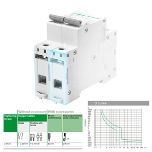 Mini Interruptor de CC de 2 Polos, 6A 63A 1000V 6kA, Protección Contra Cortocircuitos, Curva C, para Estación Fotovoltaica - Product Image 5