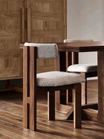 Chaise de salle à manger en tissu velours blanc de style moderne et simple, chaise de café nordique avec pieds en bois massif, mobilier de maison en bois