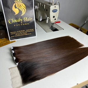 Os droit brun vietnamien femmes cheveux double tissage Extensions NON REMY Cloudyhaircollection - Product Image 1