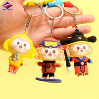Longzhiyu — porte-clés singe personnalisé en PVC, fabrication de personnages de dessin animé, porte-clés avec Logo, vente en gros, 15 ans