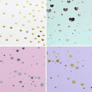 Custom Double-Sided Metallized Recyclable Gift <b>Wrap</b> <b>Rolls</b> Star Heart Dot Patterns Digital Printing Compatible Packaging <b>Paper</b> - Product Image 2