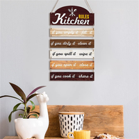 Panneau de cuisine en bois rustique cadre en bois, 1 pièce, règle de cuisine, décoration murale de cuisine