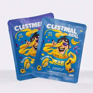 Customized Side Heat-Sealed Mylar <b>Bags</b> 3.5 <b>Resealable</b> <b>Plastic</b> Smell-Proof Zipper Pouch Package Cali <b>Bags</b> - Product Image 1