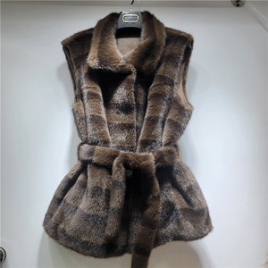 Gilet Donna Elegante in Finta Pelliccia di <span class=keywords><strong>Visone</strong></span>, Nuova Collezione Autunno-Inverno 2026, Stile Retrò con Lacci - Product Image 2