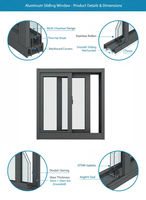 Puertas y Ventanas de Aluminio de Lujo con Diseño Moderno, Diseño Popular, Elegante Ventana Corredera de Vidrio con Marco de Aluminio