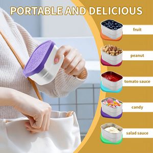 Contenant à sauce en acier inoxydable 304, 230 ml, anti-fuite, texture glacée, moderne et minimaliste, avec couvercle en silicone, pour salade et tomates - Product Image 3