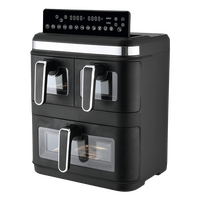 Freidora de Aire Anbolife 17L, Triple Cesta 4L+4L+9L, 3 Zonas, Pantalla Táctil Digital, 12 Programas, 60-200C, 0-60min, Gran Capacidad, Sin Aceite, OEM