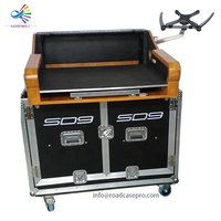 Flight case hydraulique personnalisé pour table de mixage numérique Digico SD9, avec support pour ordinateur portable et tiroir