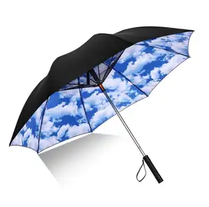 Özel Logo açık USB şarj güneş koruyucu UV koruma soğutucu fanlar Fan ile elektrik pili şemsiye