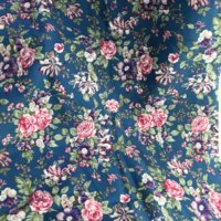 Tissu Popeline 100% Coton Biologique Écologique Anti-rétrécissement Imprimé Numérique Motif Floral Poids Moyen Tissé pour Chemises