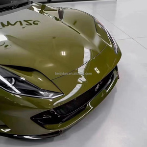 Vinyl Wrap Hijau Tentara Berkualitas Tinggi Ultra Glossy, Vinyl Wrap Hijau Khaki Gelap SUPER GLOSS, Garansi Kualitas - Product Image 4